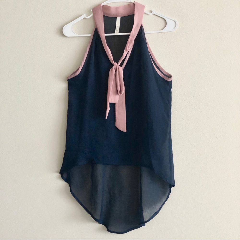 ModCloth Seventh Day Overlay Chiffon Tank Top
